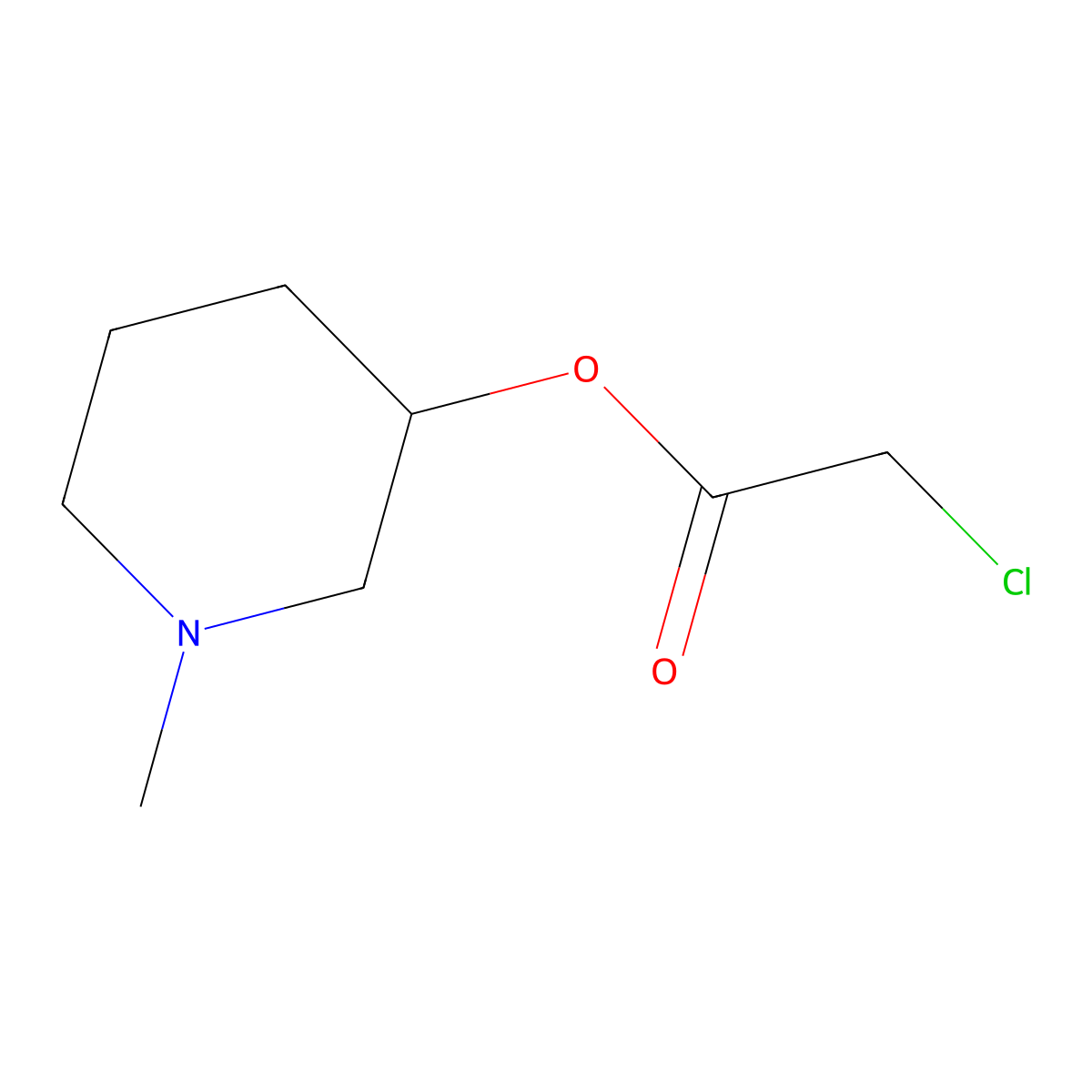 1-Methylpiperidin-3-yl 2-chloroacetate molecular structure, CAS 752939-14-3
