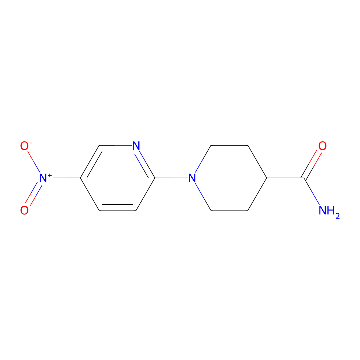 1-(5-Nitropyridin-2-yl)piperidine-4-carboxamide molecular structure, CAS 752944-99-3