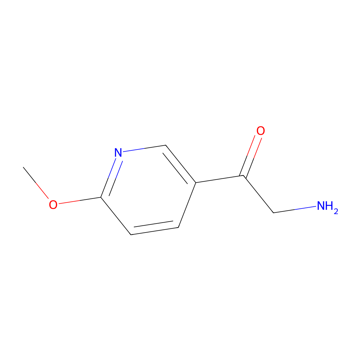 2-Amino-1-(6-methoxypyridin-3-yl)ethan-1-one molecular structure, CAS 752961-36-7