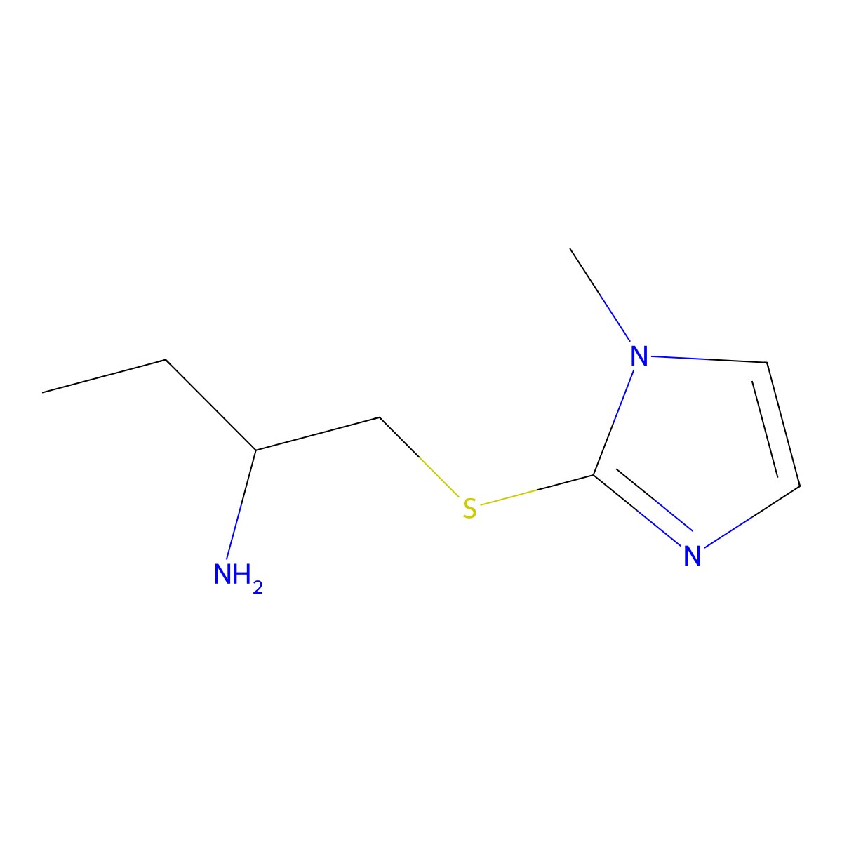 1-((1-Methyl-1h-imidazol-2-yl)thio)butan-2-amine molecular structure, CAS 752970-20-0