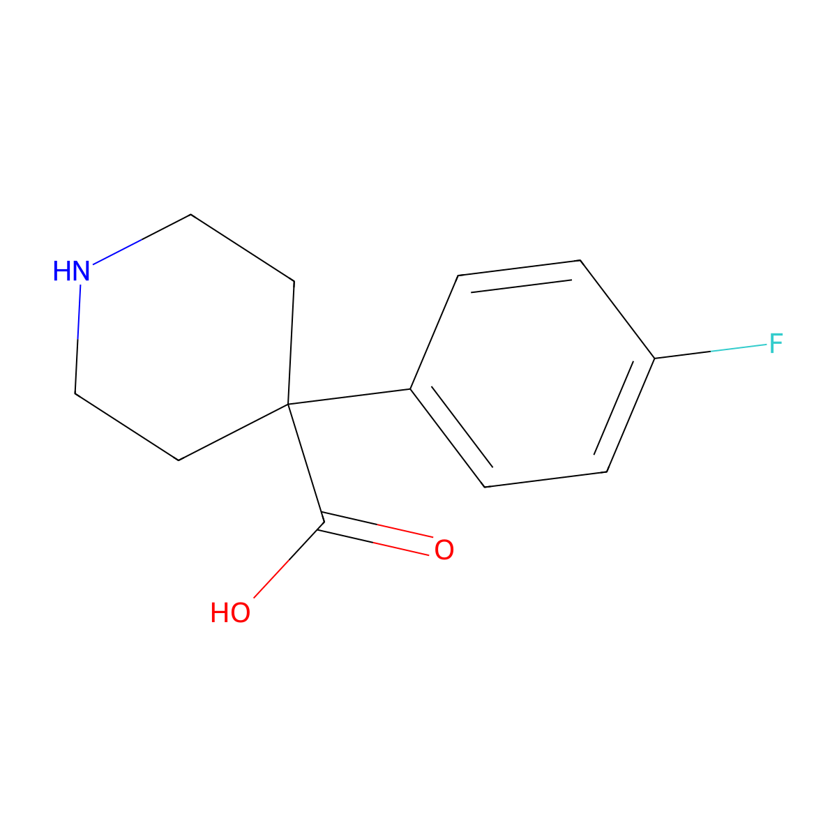 4-(4-Fluorophenyl)piperidine-4-carboxylic acid molecular structure, CAS 752982-57-3