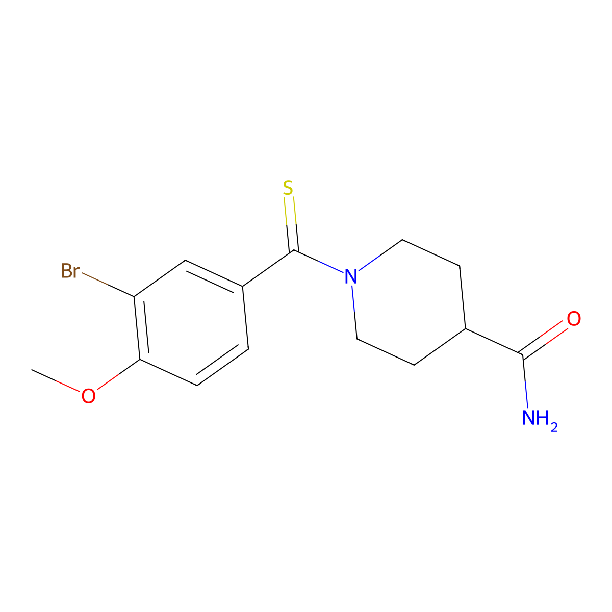 1-(3-Bromo-4-methoxybenzenecarbothioyl)piperidine-4-carboxamide molecular structure, CAS 752988-09-3