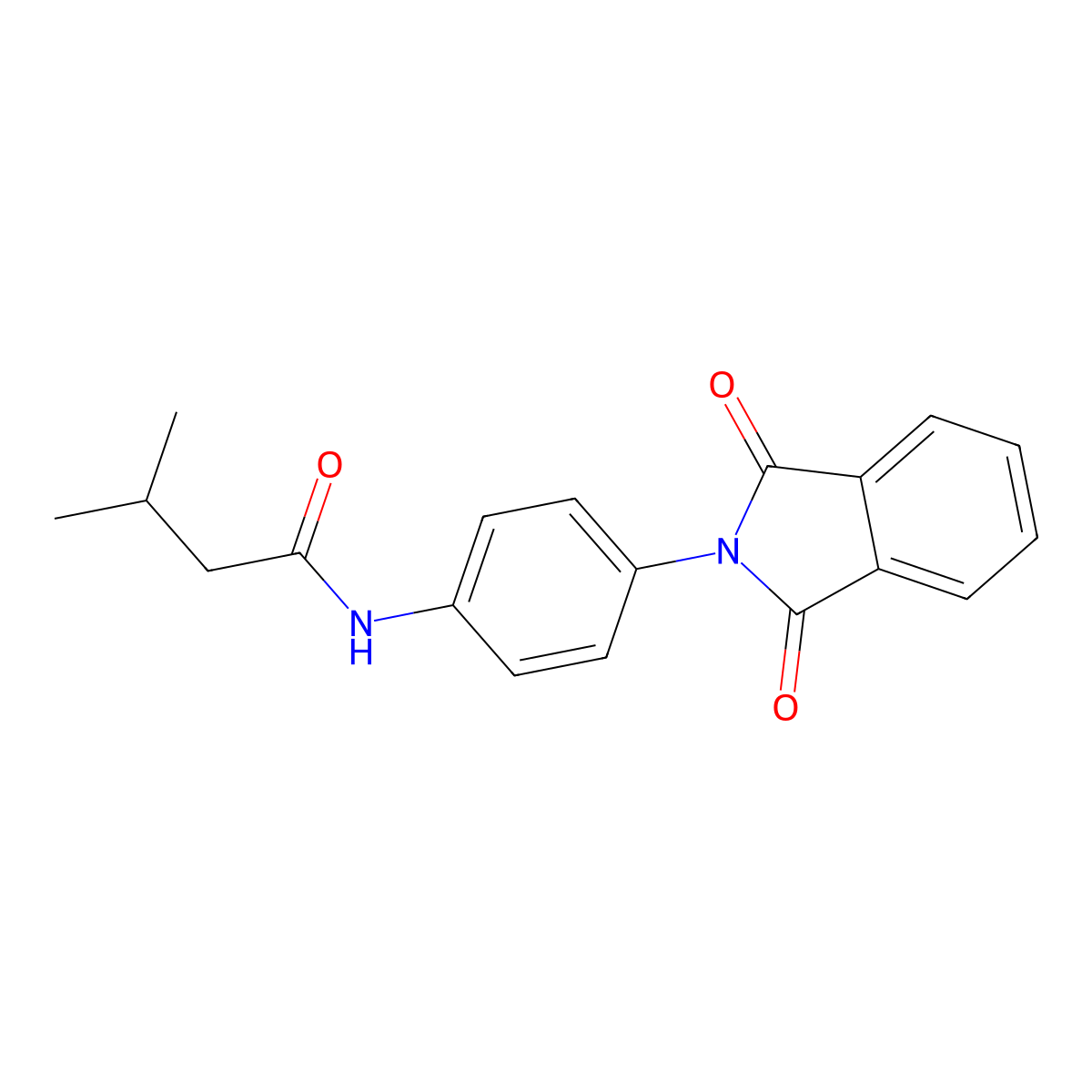 N-[4-(1,3-dioxo-1,3-dihydro-2H-isoindol-2-yl)phenyl]-3-methylbutanamide molecular structure, CAS 752999-04-5