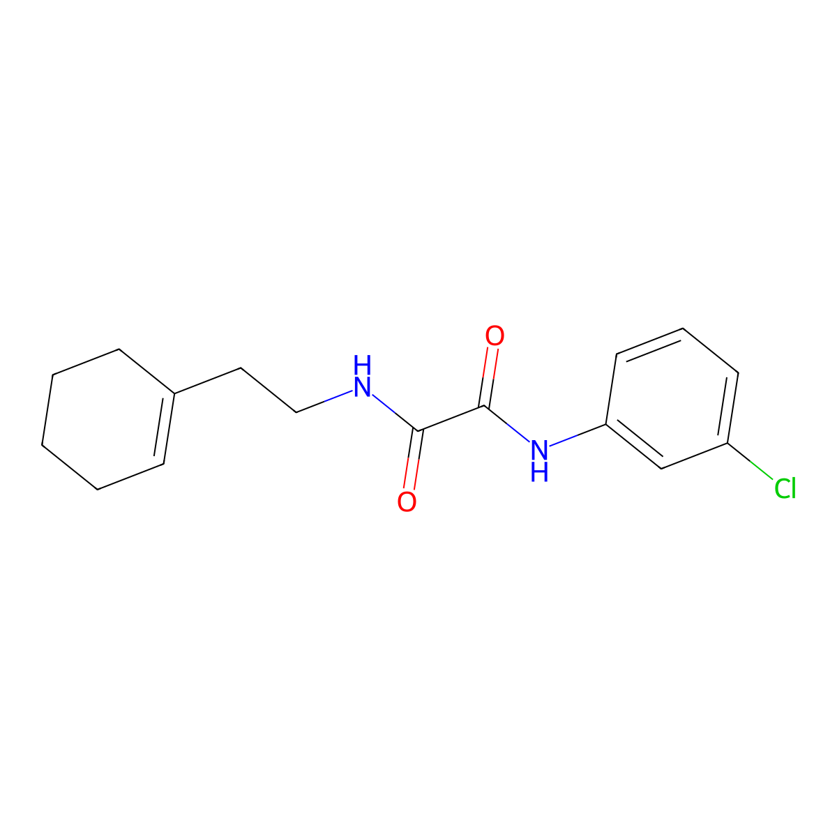 N1-(3-chlorophenyl)-N2-(2-(cyclohex-1-en-1-yl)ethyl)oxalamide molecular structure, CAS 752999-58-9