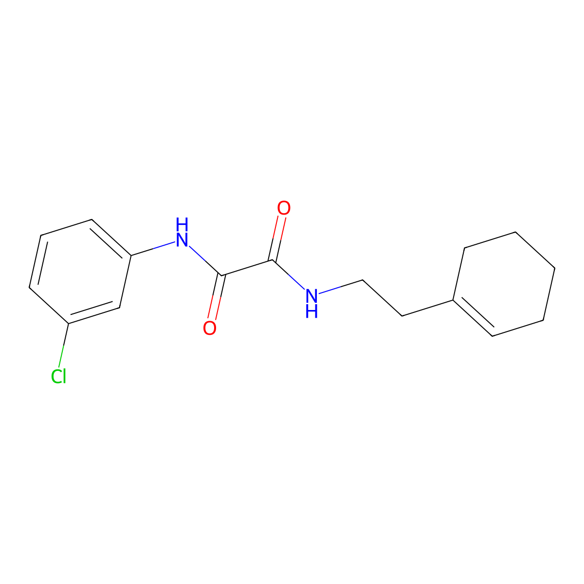 N1-(3-chlorophenyl)-N2-(2-(cyclohex-1-en-1-yl)ethyl)oxalamide molecular structure, CAS 752999-58-9