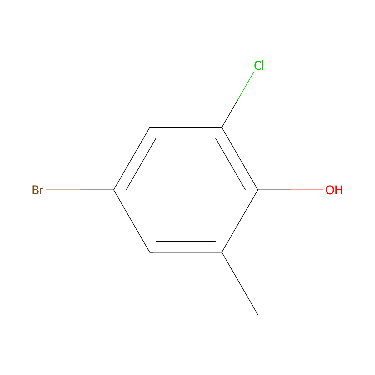 4-Bromo-6-chloro-o-cresol molecular structure, CAS 7530-27-0