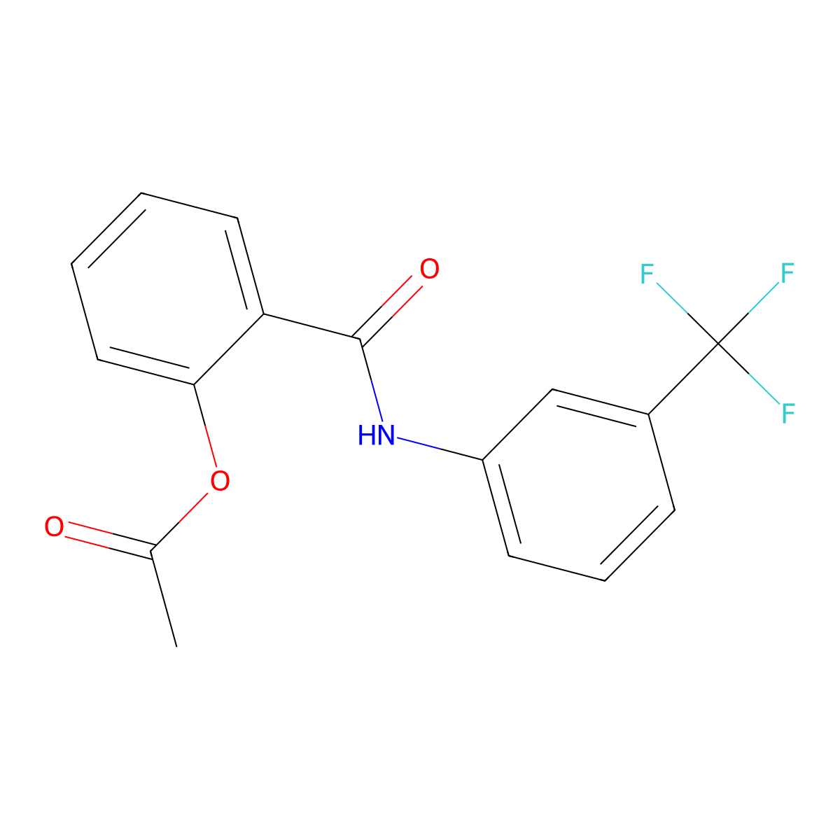2-{[3-(Trifluoromethyl)phenyl]carbamoyl}phenyl acetate molecular structure, CAS 75300-65-1