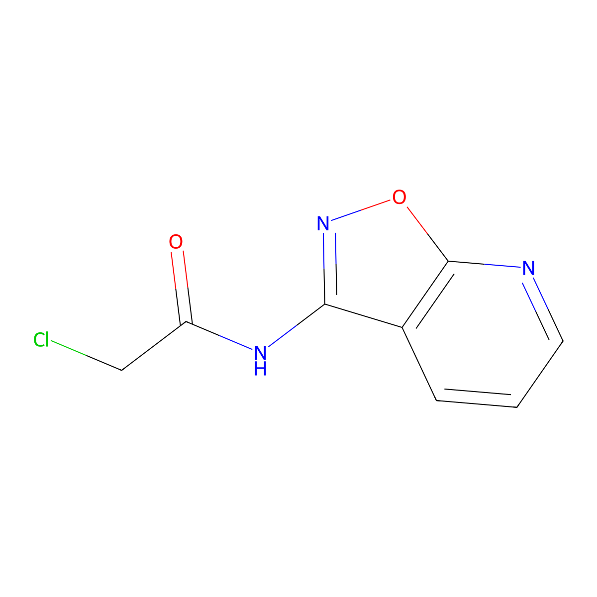 2-chloro-N-isoxazolo[5,4-b]pyridin-3-ylacetamide molecular structure, CAS 753004-48-7