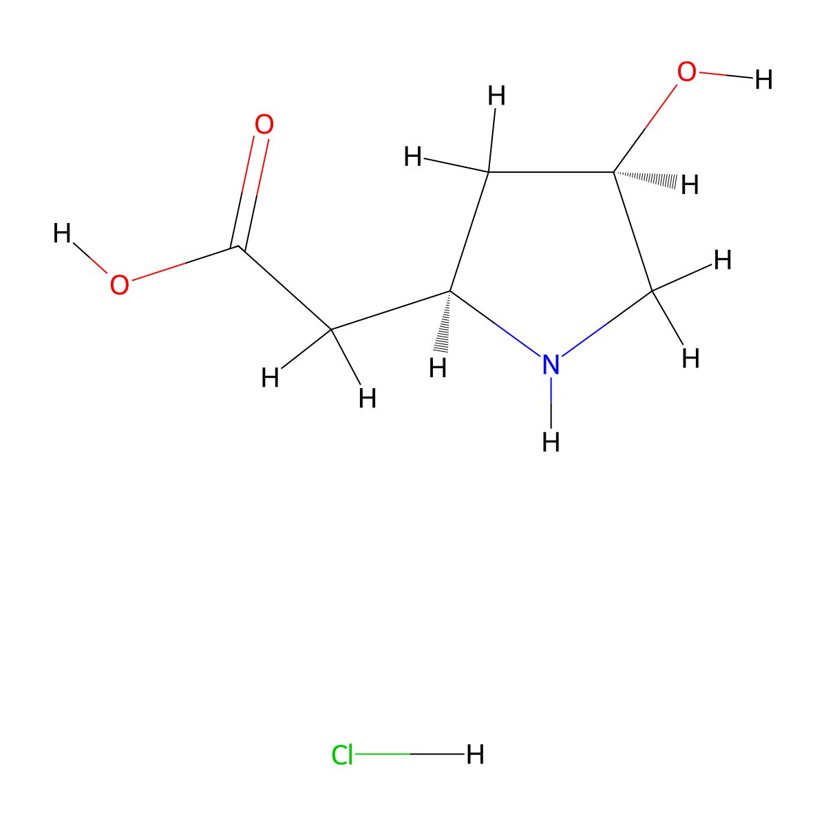 [(2R,4R)-4-hydroxypyrrolidin-2-yl]acetic acid hydrochloride molecular structure, CAS 753014-22-1