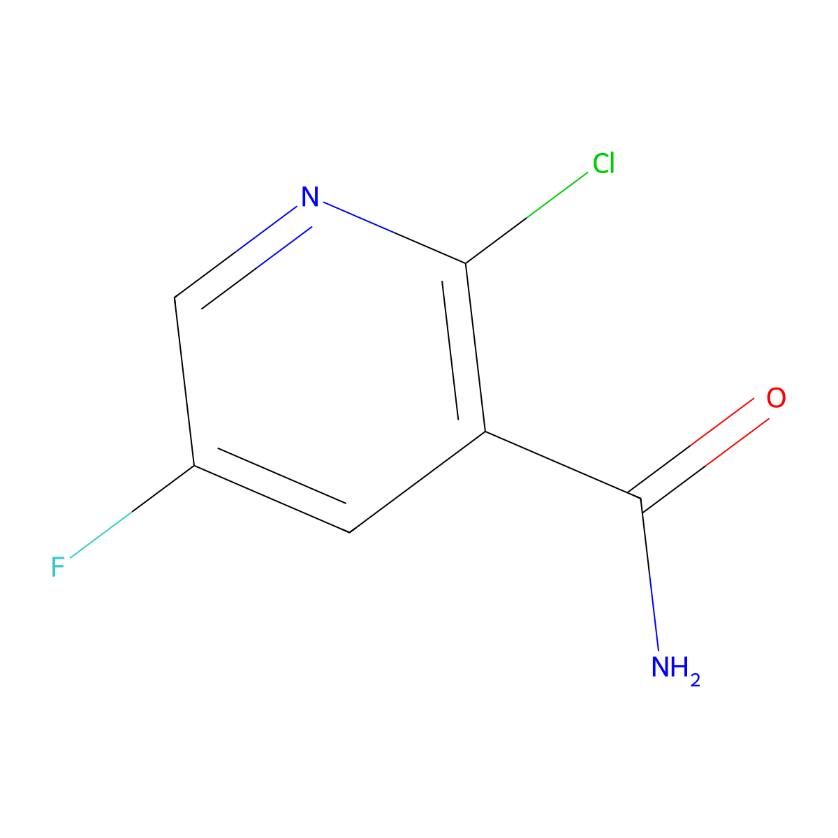 2-Chloro-5-fluoropyridine-3-carboxamide molecular structure, CAS 75302-64-6