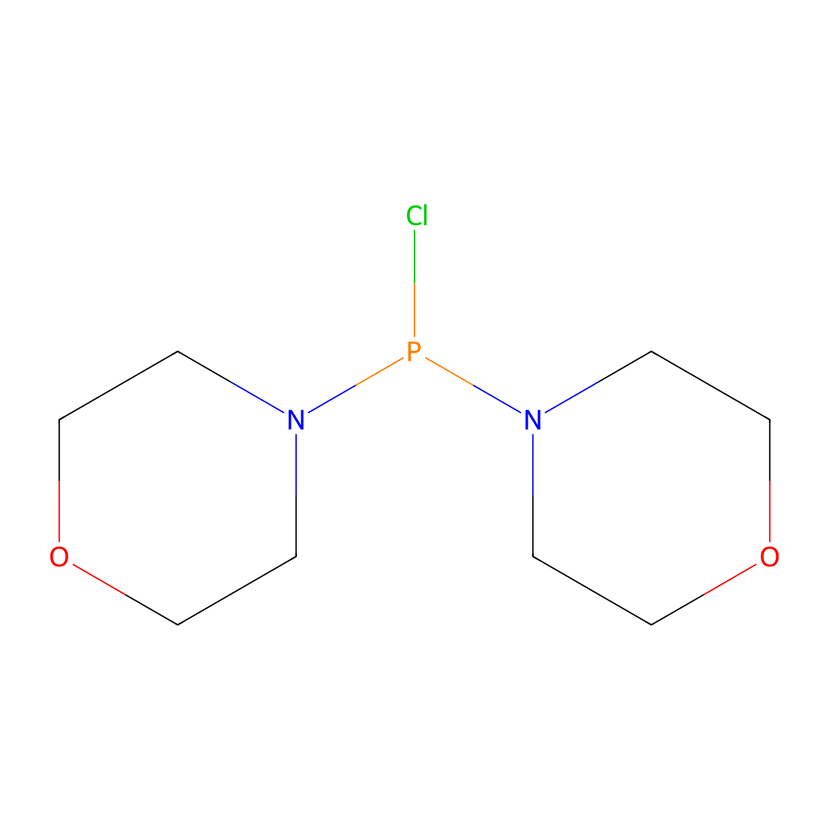 Chlorodimorpholinophosphine molecular structure, CAS 75302-66-8