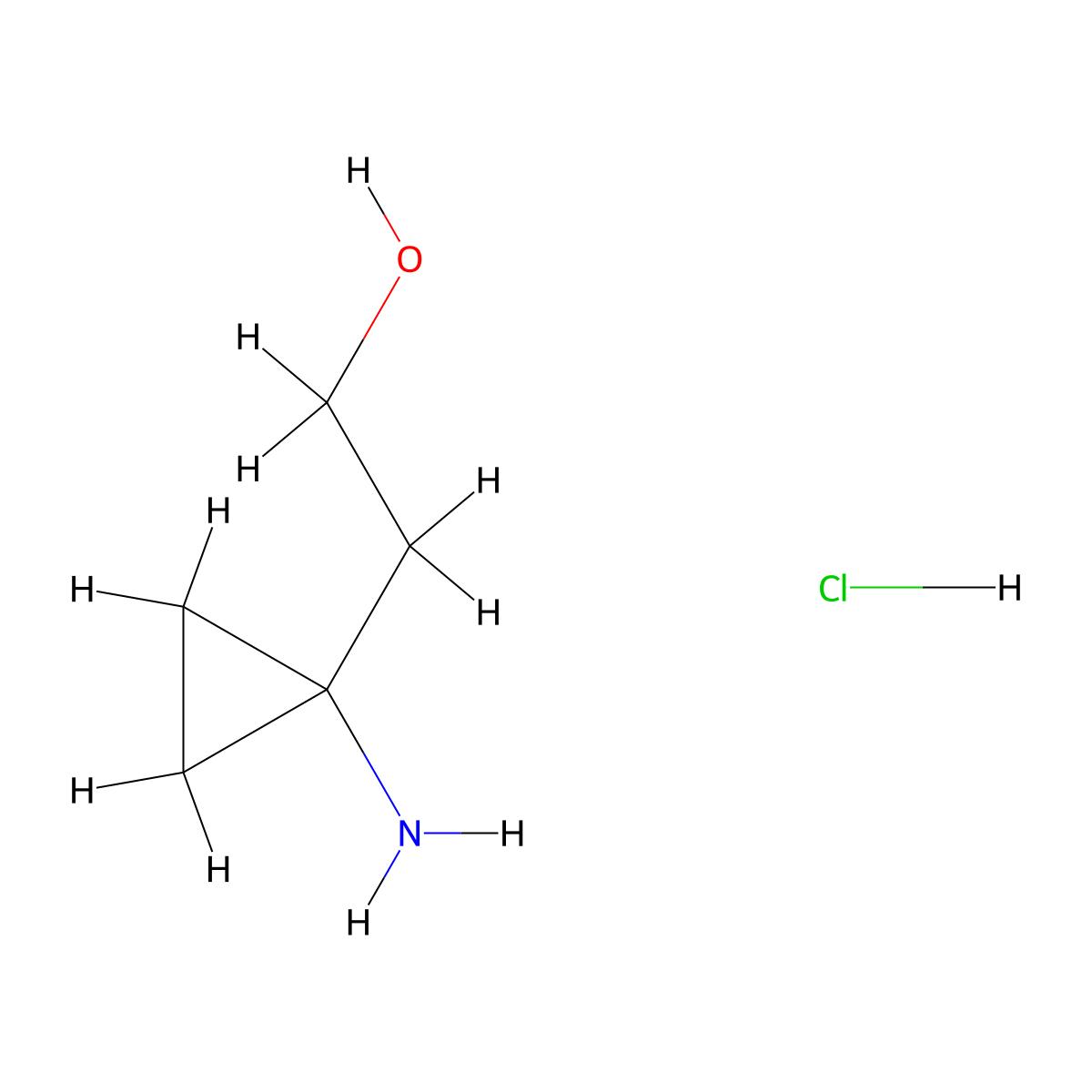 2-(1-Aminocyclopropyl)ethan-1-ol hydrochloride molecular structure, CAS 753023-56-2