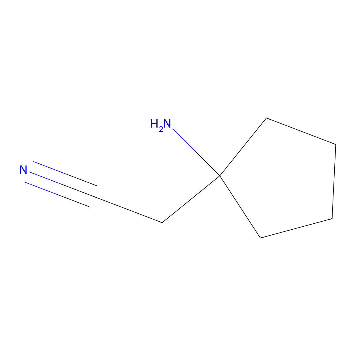 2-(1-Aminocyclopentyl)acetonitrile molecular structure, CAS 753023-64-2