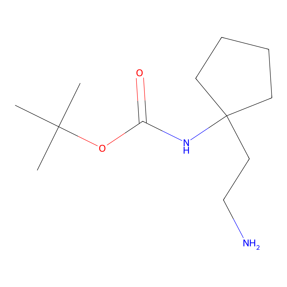 Tert-butyl 1-(2-aminoethyl)cyclopentylcarbamate molecular structure, CAS 753023-65-3