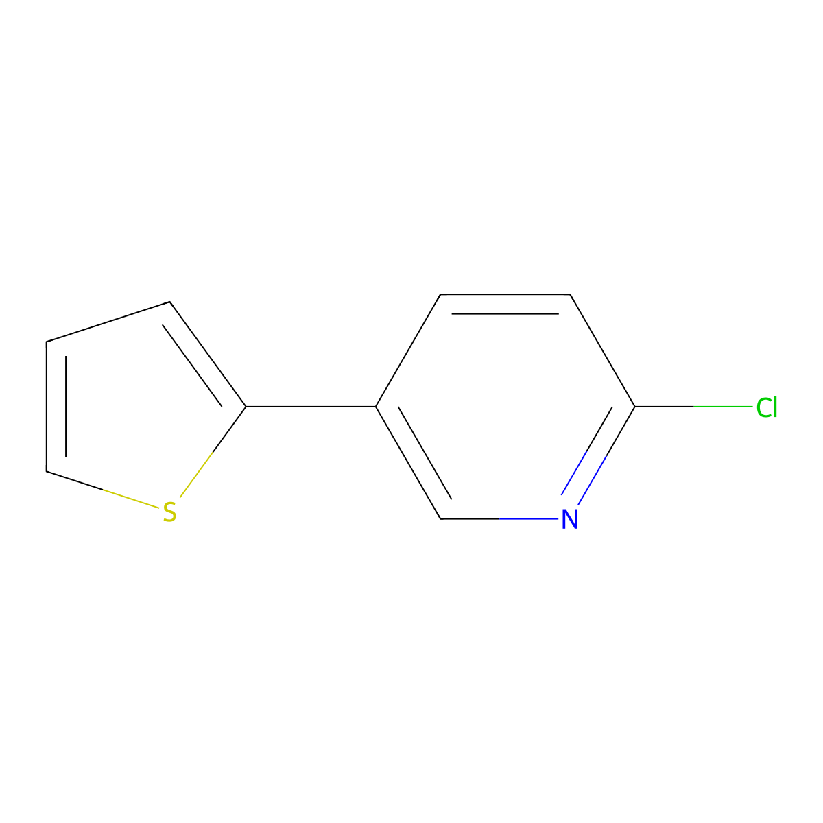 2-Chloro-5-(thiophen-2-yl)pyridine molecular structure, CAS 753029-37-7