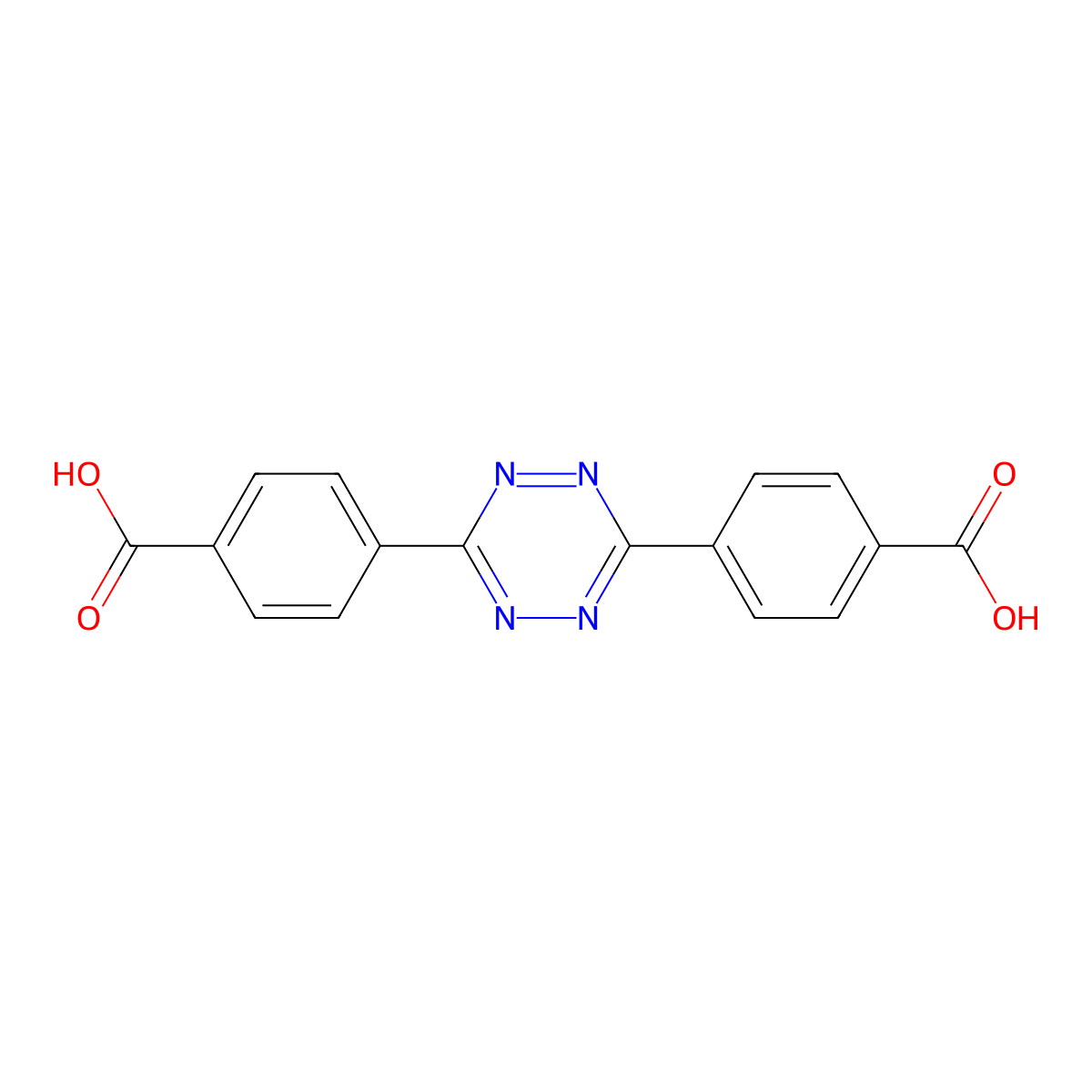 4,4'-(1,2,4,5-Tetrazine-3,6-diyl)dibenzoic acid molecular structure, CAS 753031-26-4
