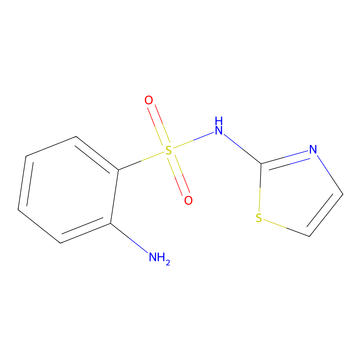 2-Amino-N-(1,3-thiazol-2-yl)benzene-1-sulfonamide molecular structure, CAS 75304-17-5