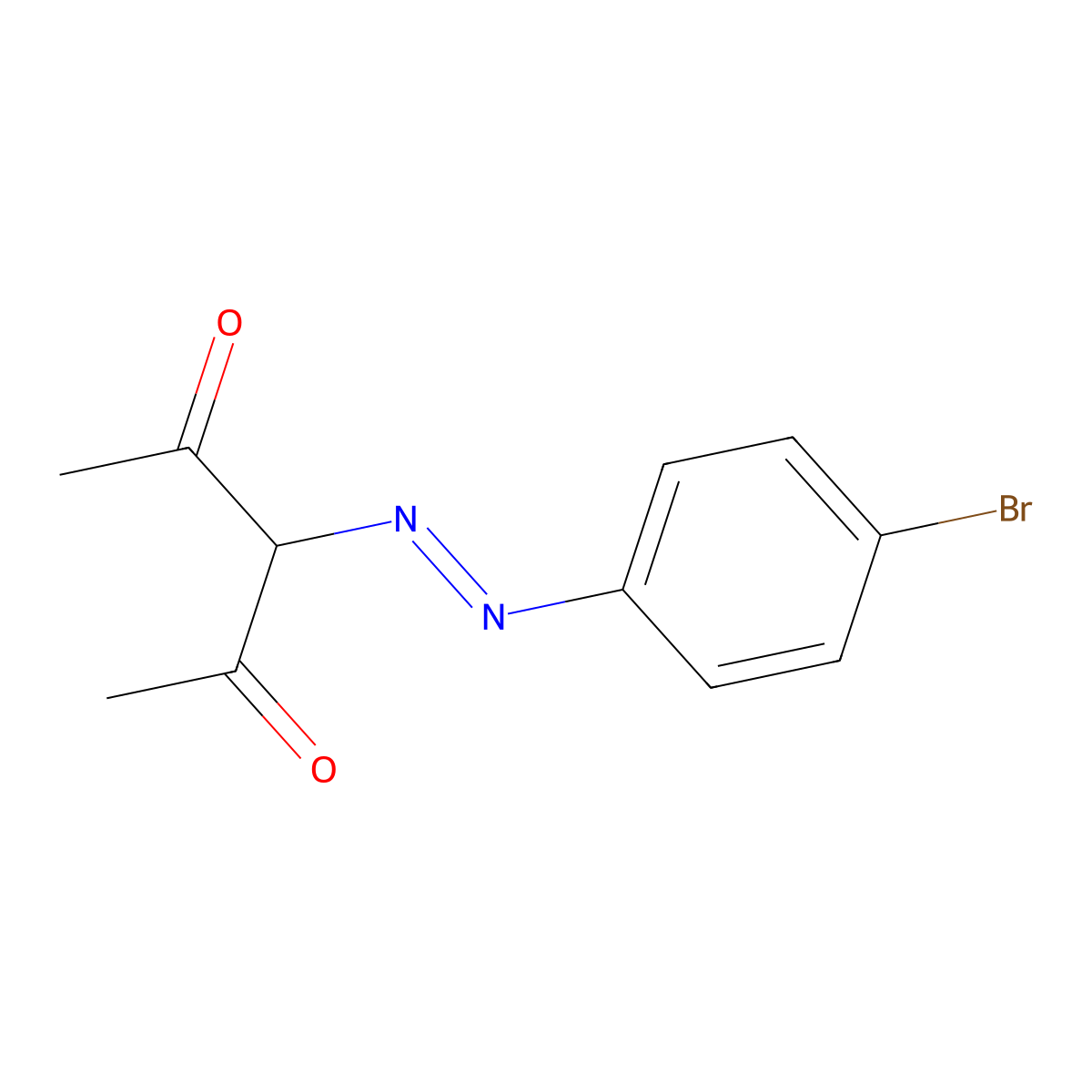 2,4-Pentanedione, 3-[(4-bromophenyl)azo]- molecular structure, CAS 75304-27-7