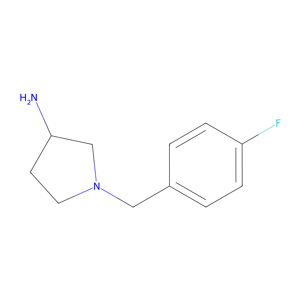 1-[(4-Fluorophenyl)methyl]pyrrolidin-3-amine molecular structure, CAS 75306-57-9