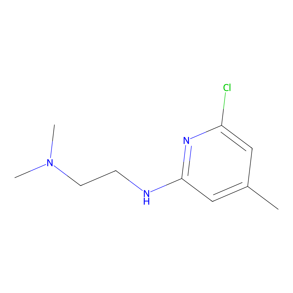 2-(2-Dimethylaminoethylamino)-4-methyl-6-chloropyridine molecular structure, CAS 75308-74-6
