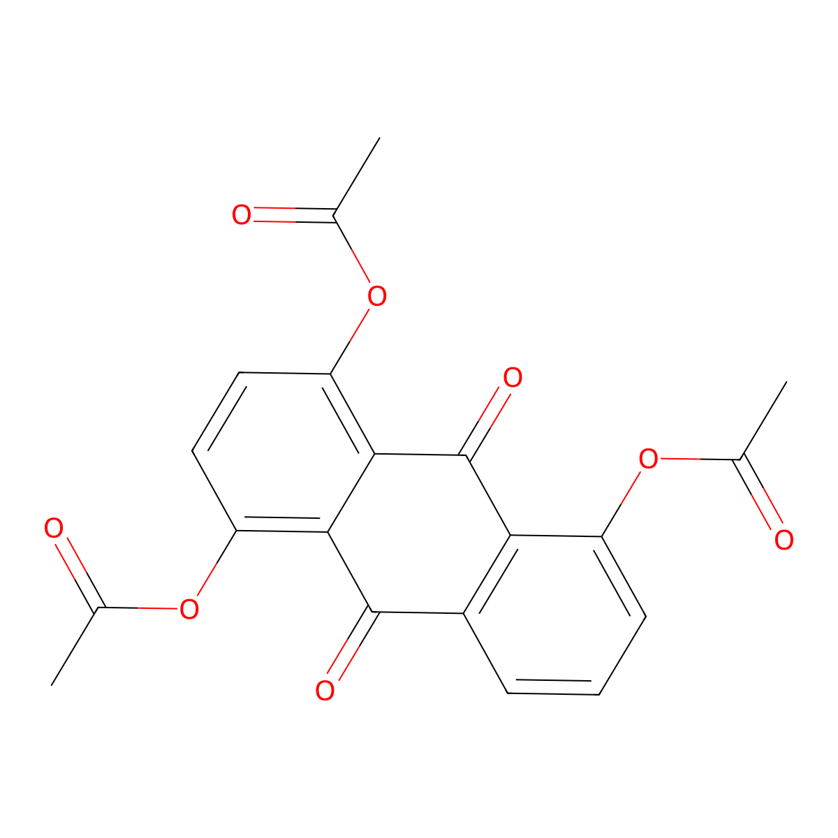9,10-Dioxo-9,10-dihydroanthracene-1,4,5-triyl triacetate molecular structure, CAS 75314-06-6
