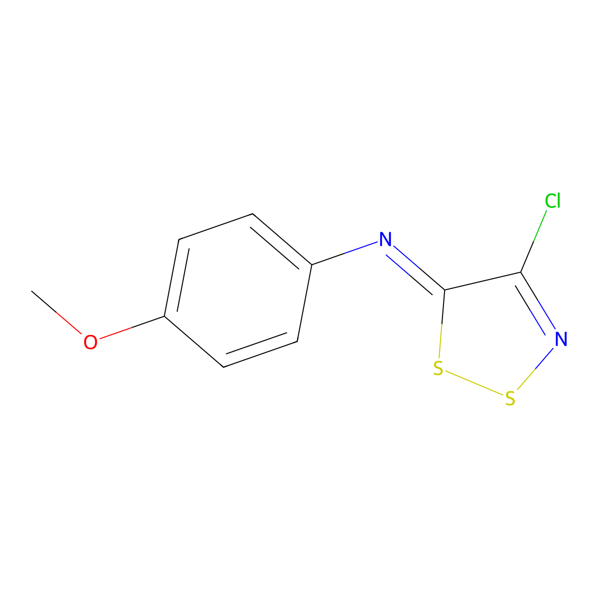 4-chloro-N-(4-methoxyphenyl)dithiazol-5-imine molecular structure, CAS 75318-49-9
