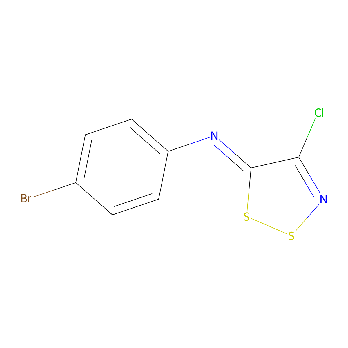 N-(4-bromophenyl)-4-chlorodithiazol-5-imine molecular structure, CAS 75318-53-5