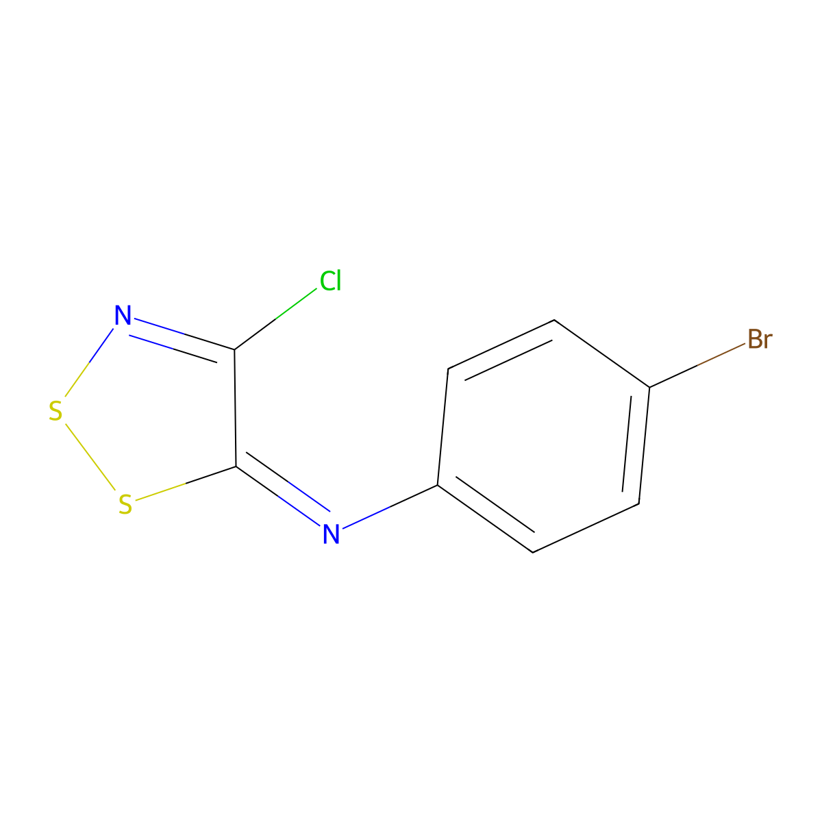 N-(4-bromophenyl)-4-chlorodithiazol-5-imine molecular structure, CAS 75318-53-5