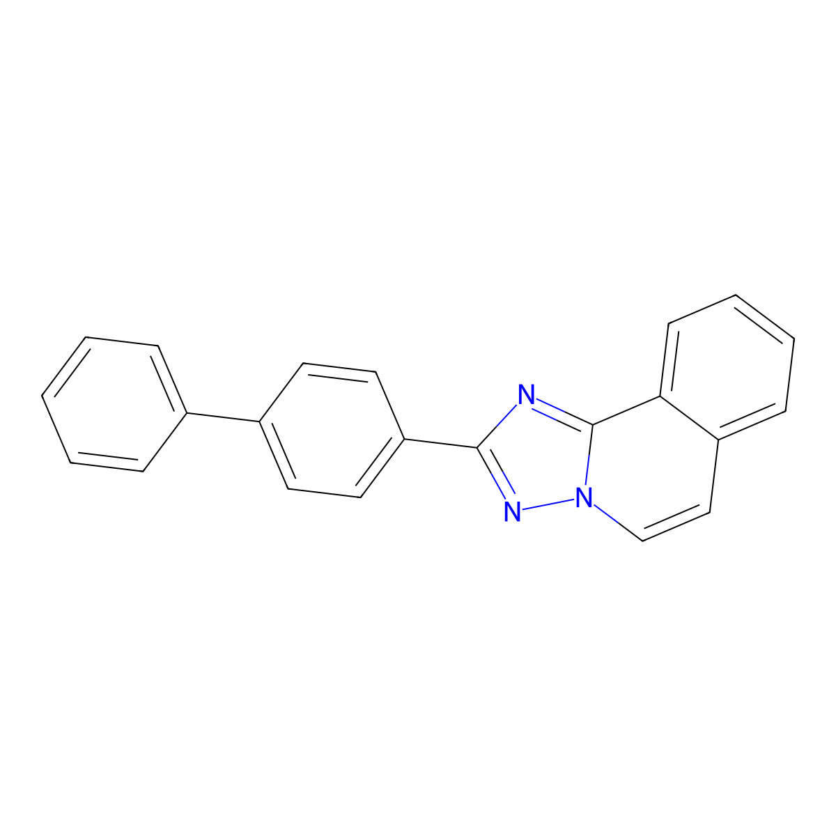 2-(1,1'-Biphenyl-4-yl)-1,2,4-triazole(5,1-a)isoquinoline molecular structure, CAS 75318-62-6