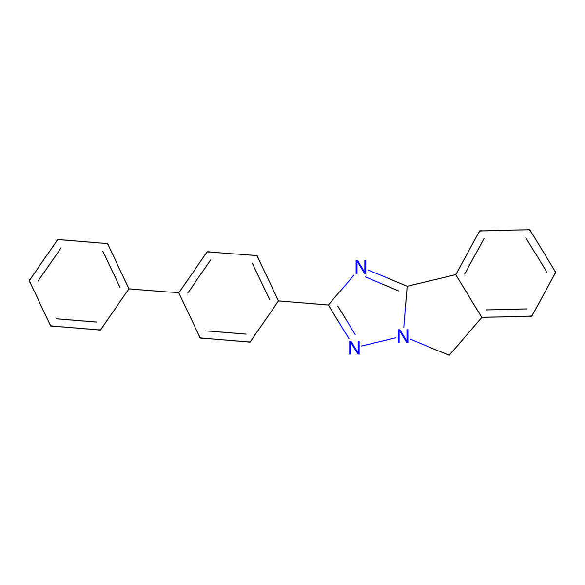 5H-s-Triazolo(5,1-a)isoindole, 2-(4-biphenylyl)- molecular structure, CAS 75318-65-9