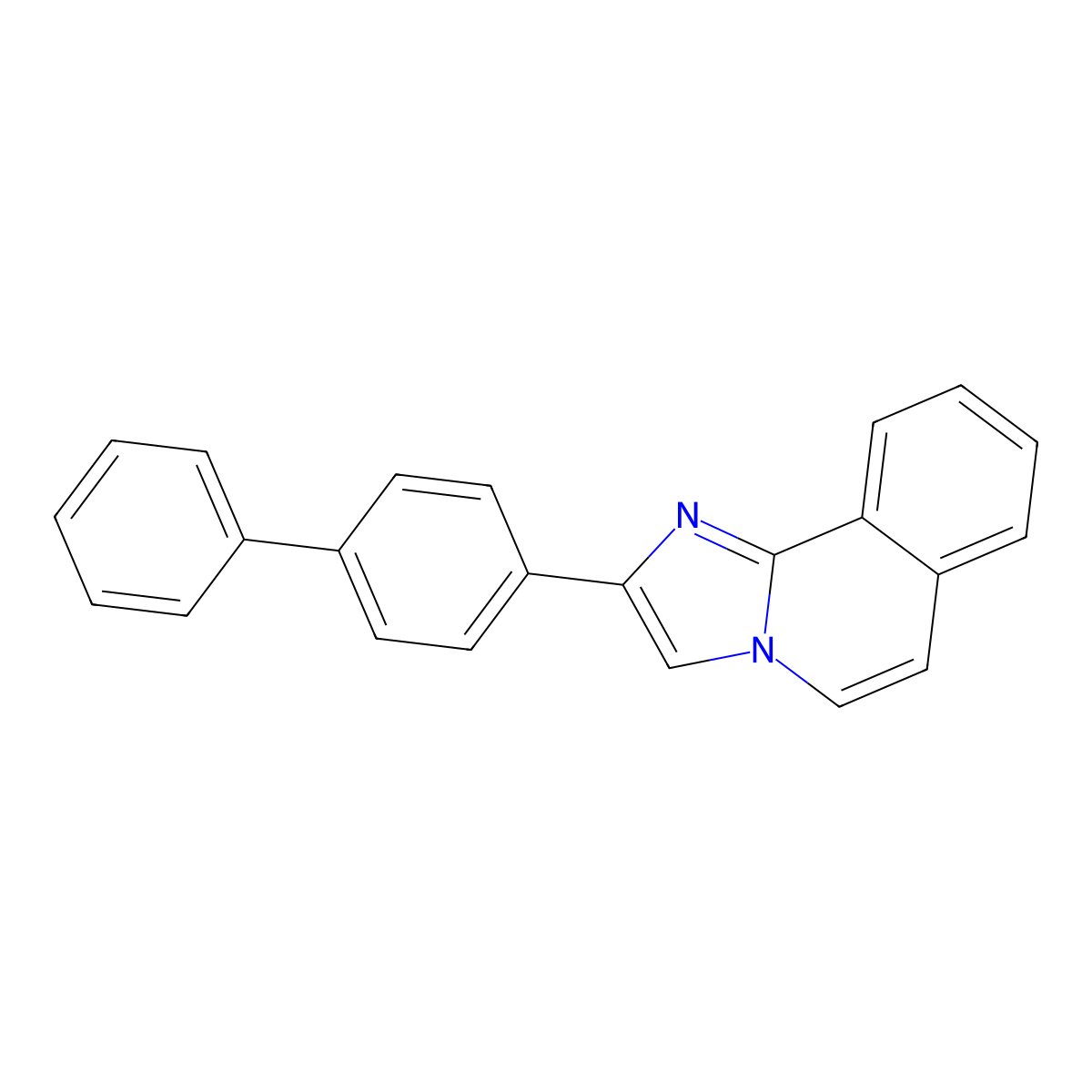 2-(4-Phenylphenyl)imidazo(2,1-A)isoquinoline molecular structure, CAS 75318-68-2