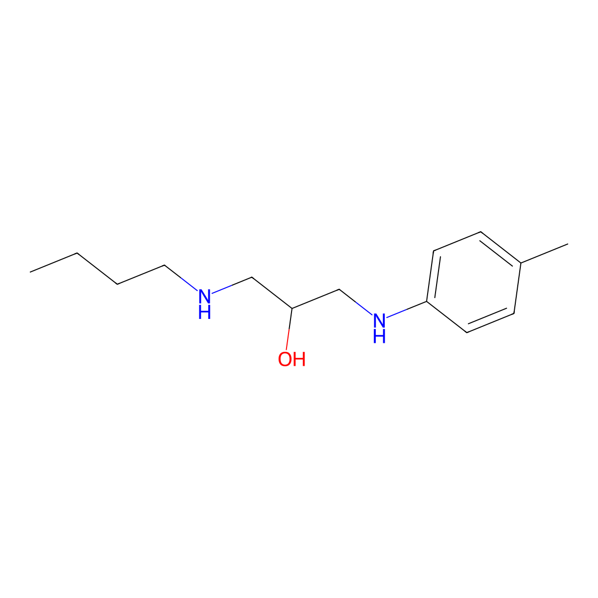 1-(Butylamino)-3-(4-methylanilino)propan-2-ol molecular structure, CAS 7532-60-7