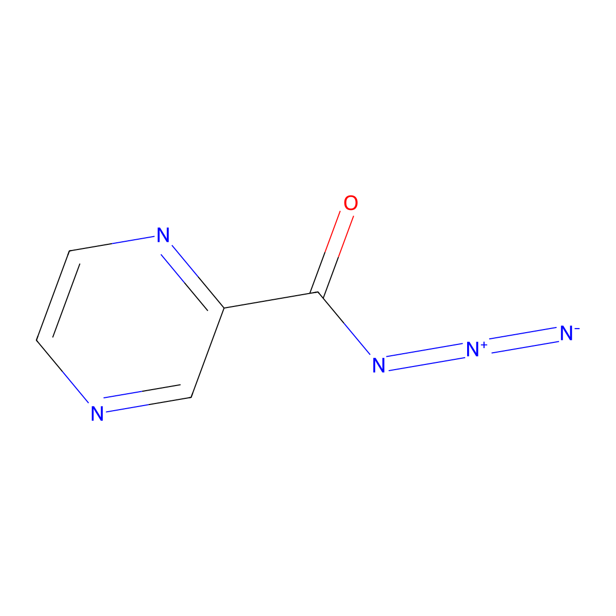 Pyrazine-2-carbonyl azide molecular structure, CAS 75322-66-6