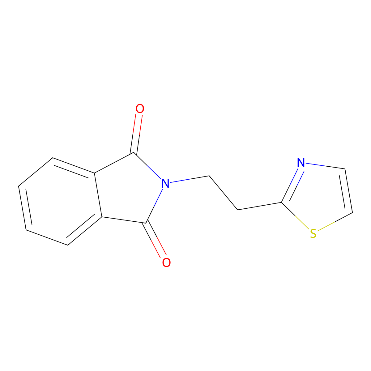 2-[2-(1,3-Thiazol-2-yl)ethyl]isoindole-1,3-dione molecular structure, CAS 75322-68-8