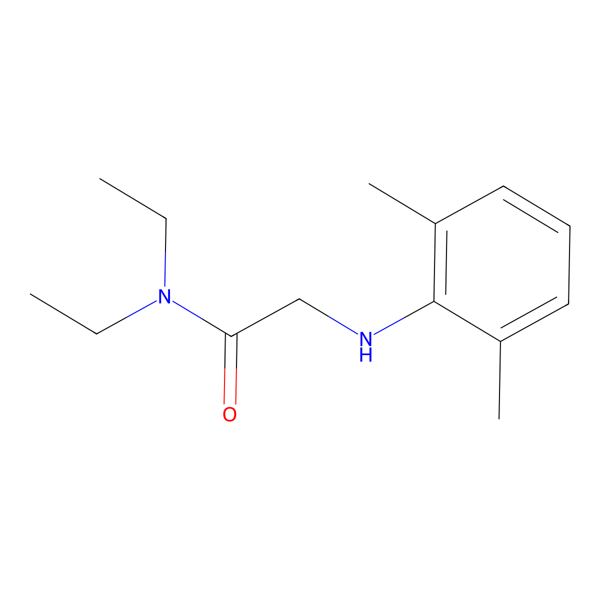 Acetamide, N,N-diethyl-2-(2,6-xylidino)- molecular structure, CAS 75326-55-5