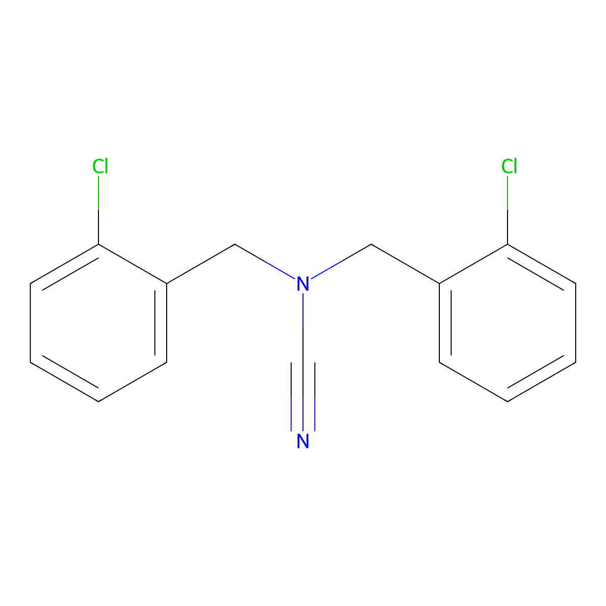 N,N-bis(2-chlorobenzyl)cyanamide molecular structure, CAS 75326-67-9
