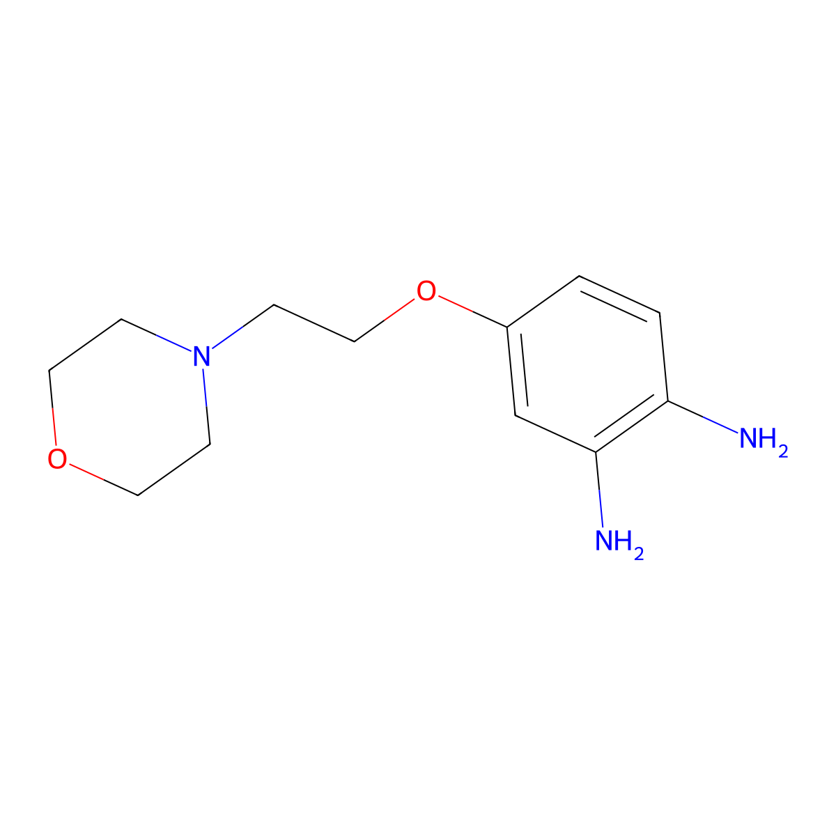 1,2-Benzenediamine, 4-[2-(4-morpholinyl)ethoxy]- molecular structure, CAS 75328-29-9