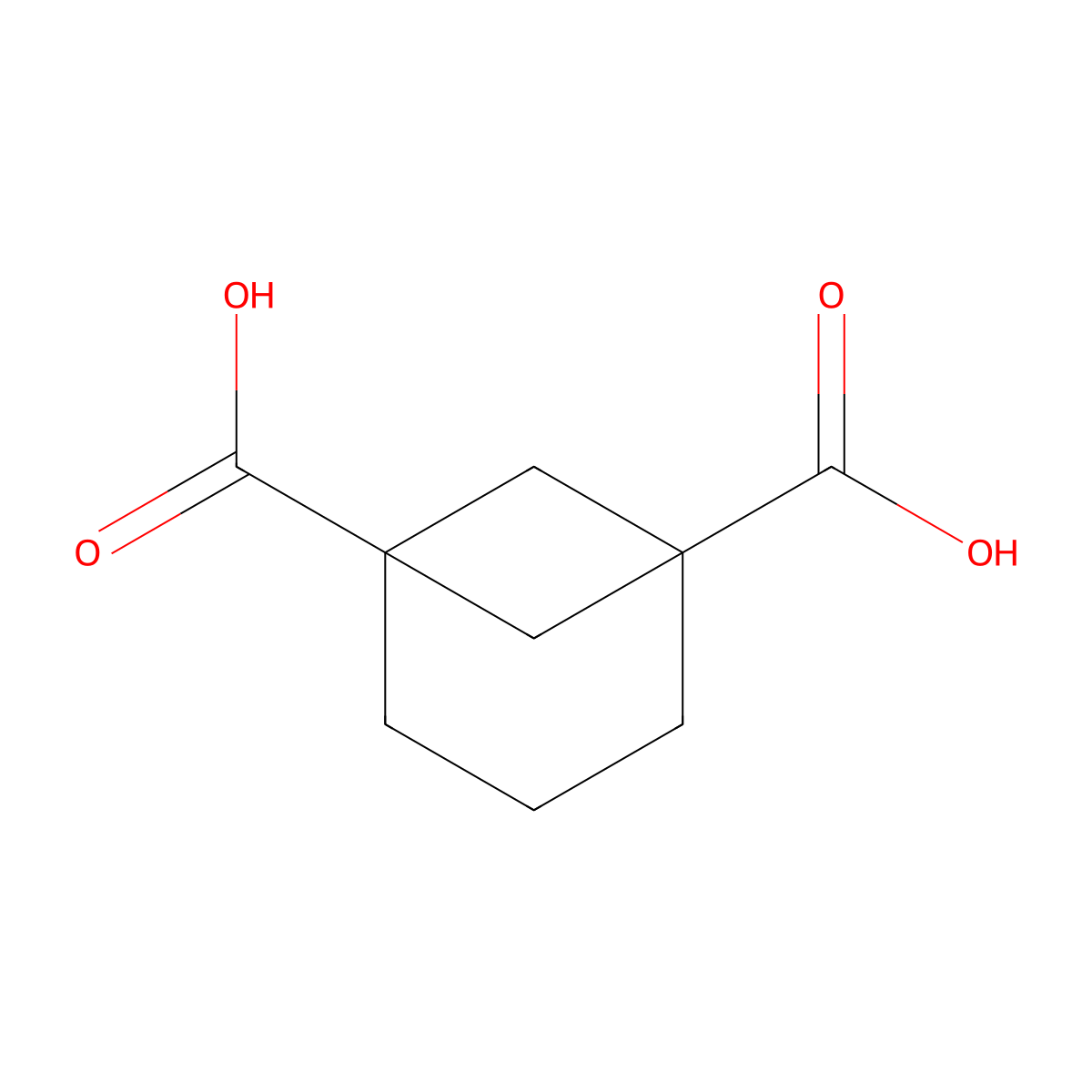 Bicyclo(3.1.1)heptane-1,5-dicarboxylic acid molecular structure, CAS 75328-55-1