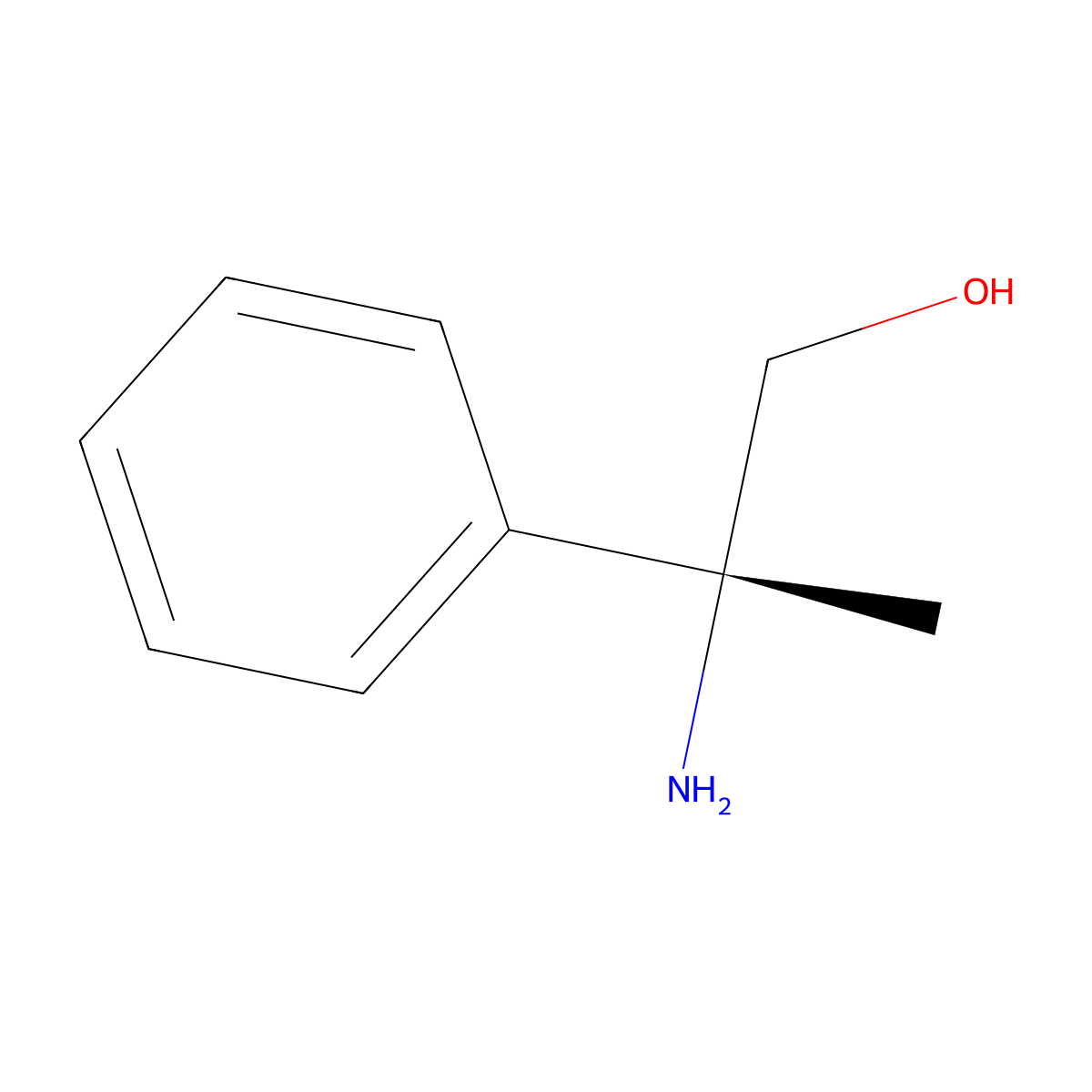 (R)-2-Amino-2-phenylpropan-1-ol molecular structure, CAS 7533-39-3
