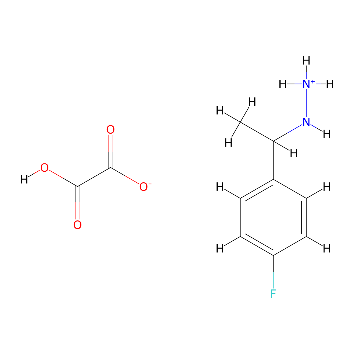 Hydrazine, (p-fluoro-alpha-methylbenzyl)-, oxalate molecular structure, CAS 75333-12-9
