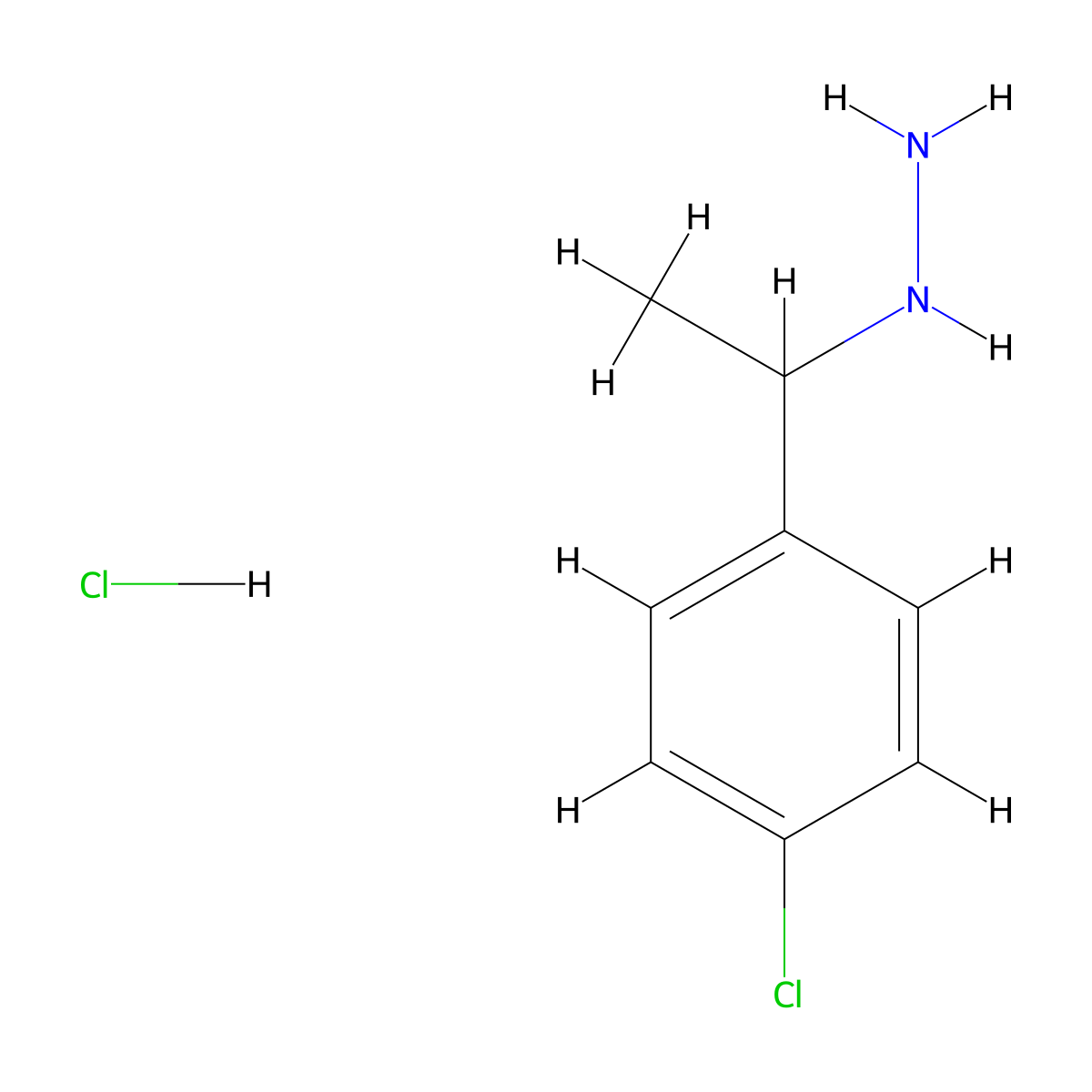 (1-(4-Chlorophenyl)ethyl)hydrazine hydrochloride molecular structure, CAS 75333-16-3