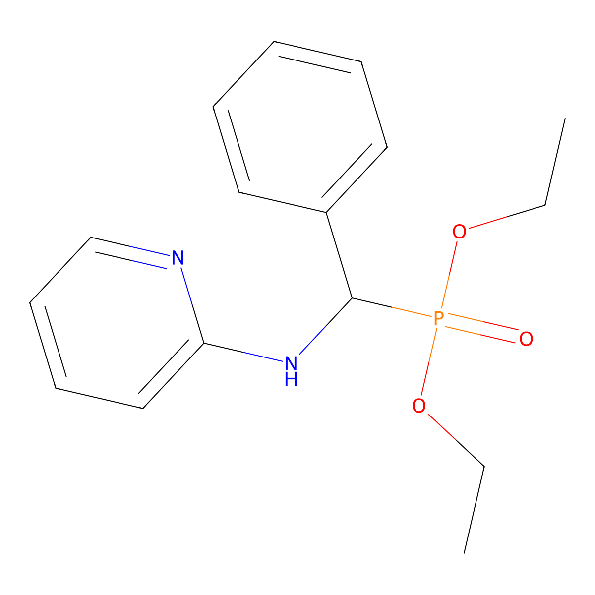N-[diethoxyphosphoryl(phenyl)methyl]pyridin-2-amine molecular structure, CAS 75333-92-5