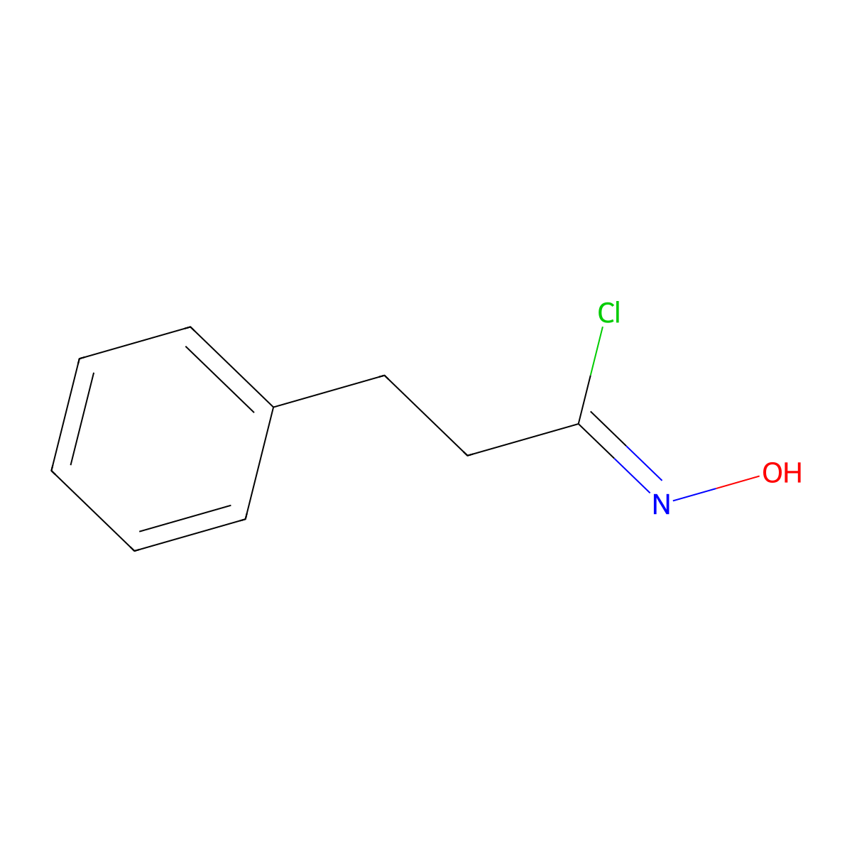 N-hydroxy-3-phenylpropanecarbonimidoyl chloride molecular structure, CAS 75336-73-1