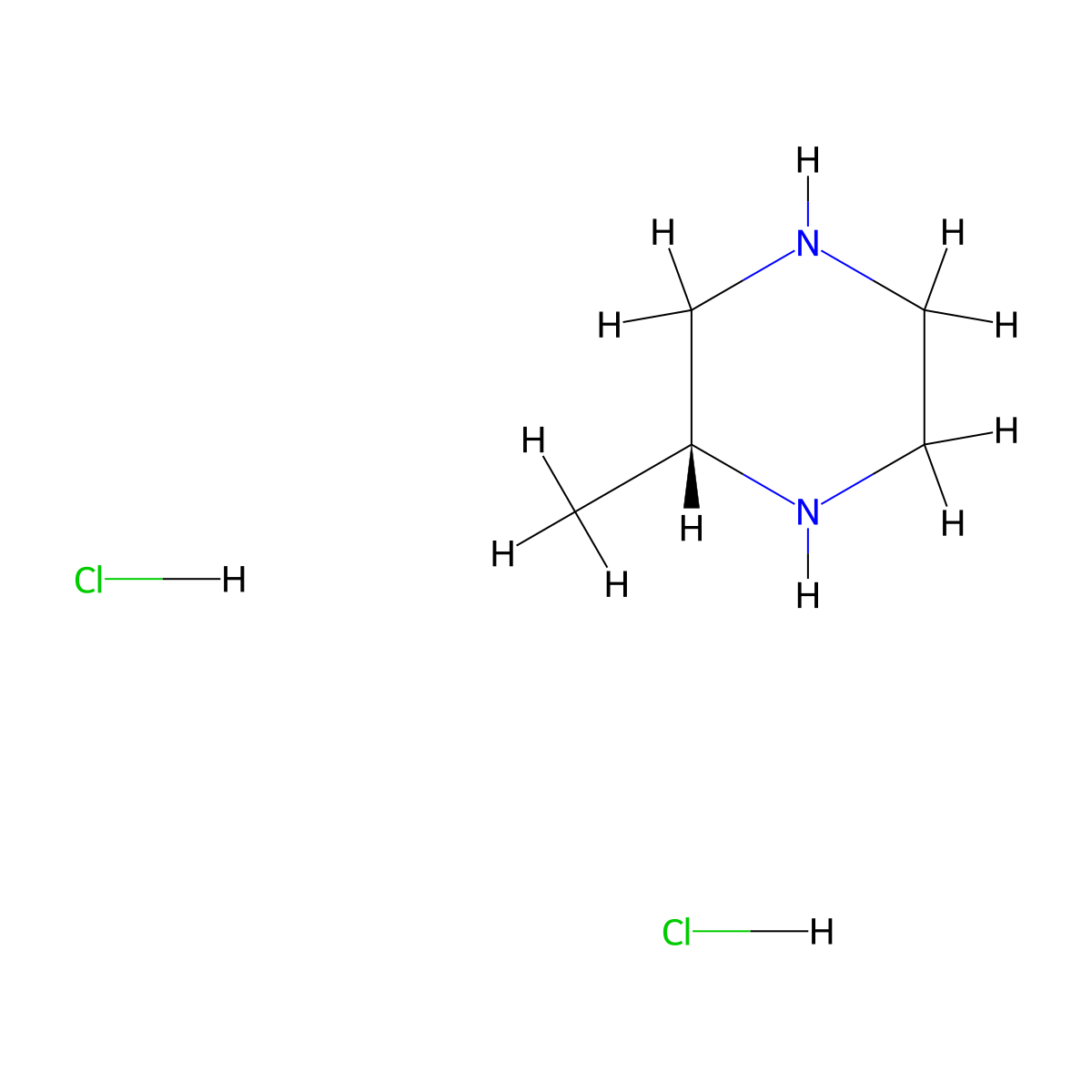 (2R)-2-methylpiperazine dihydrochloride molecular structure, CAS 75336-89-9