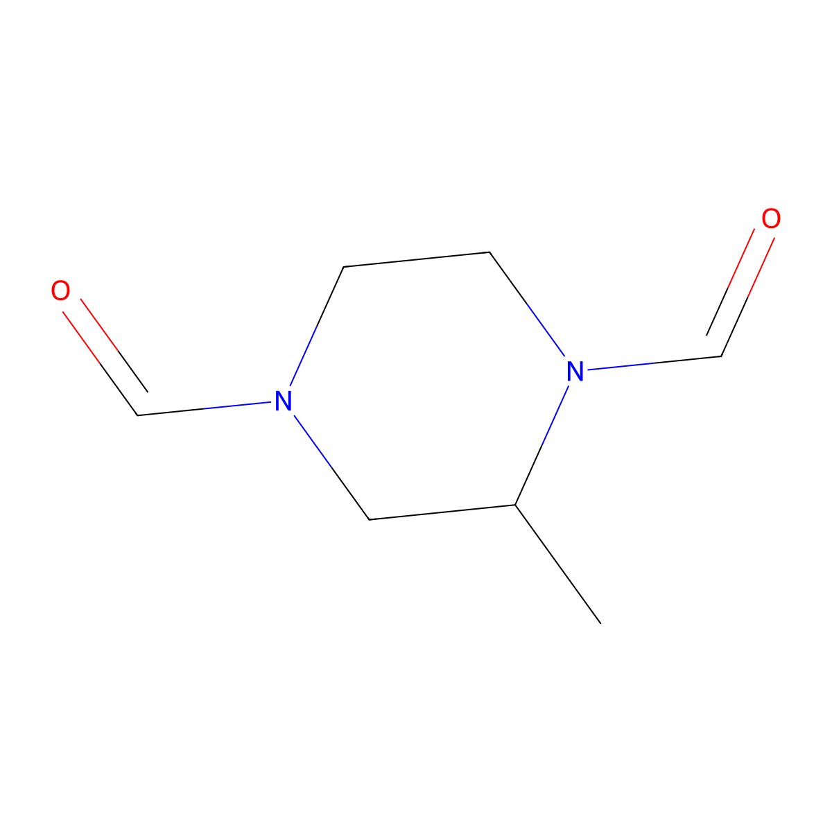 2-Methylpiperazine-1,4-dicarbaldehyde molecular structure, CAS 75336-90-2