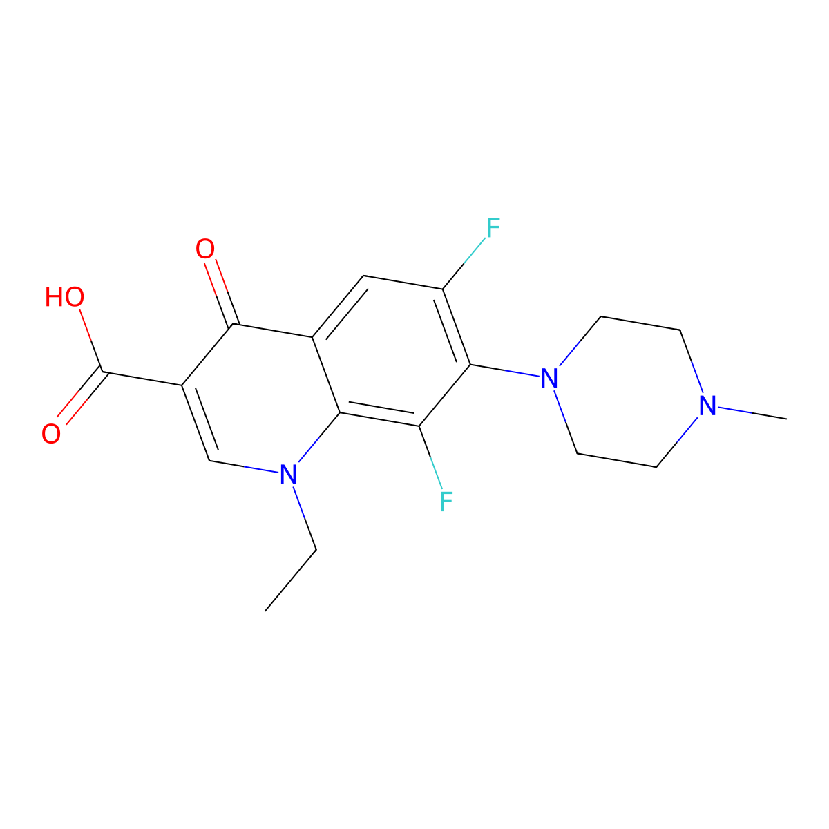 8-Fluoropefloxacin molecular structure, CAS 75338-41-9
