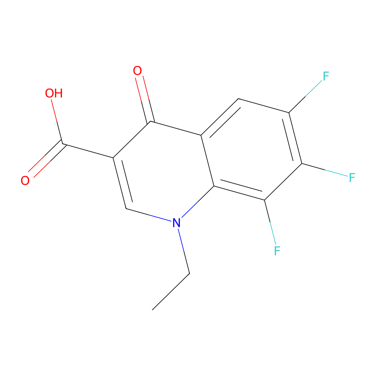 1-Ethyl-6,7,8-trifluoro-4-oxo-1,4-dihydroquinoline-3-carboxylic acid molecular structure, CAS 75338-42-0