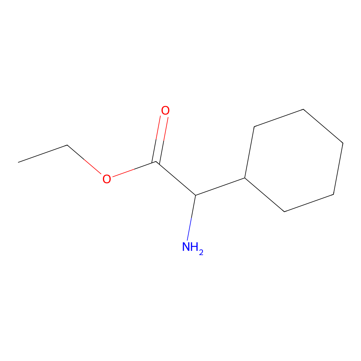 ethyl (2S)-2-amino-2-cyclohexylacetate molecular structure, CAS 753387-55-2