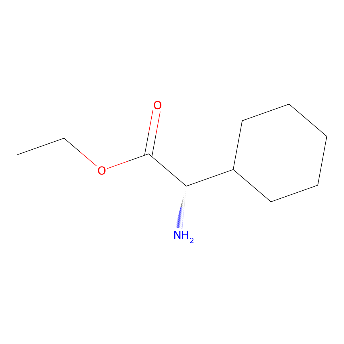 ethyl (2S)-2-amino-2-cyclohexylacetate molecular structure, CAS 753387-55-2