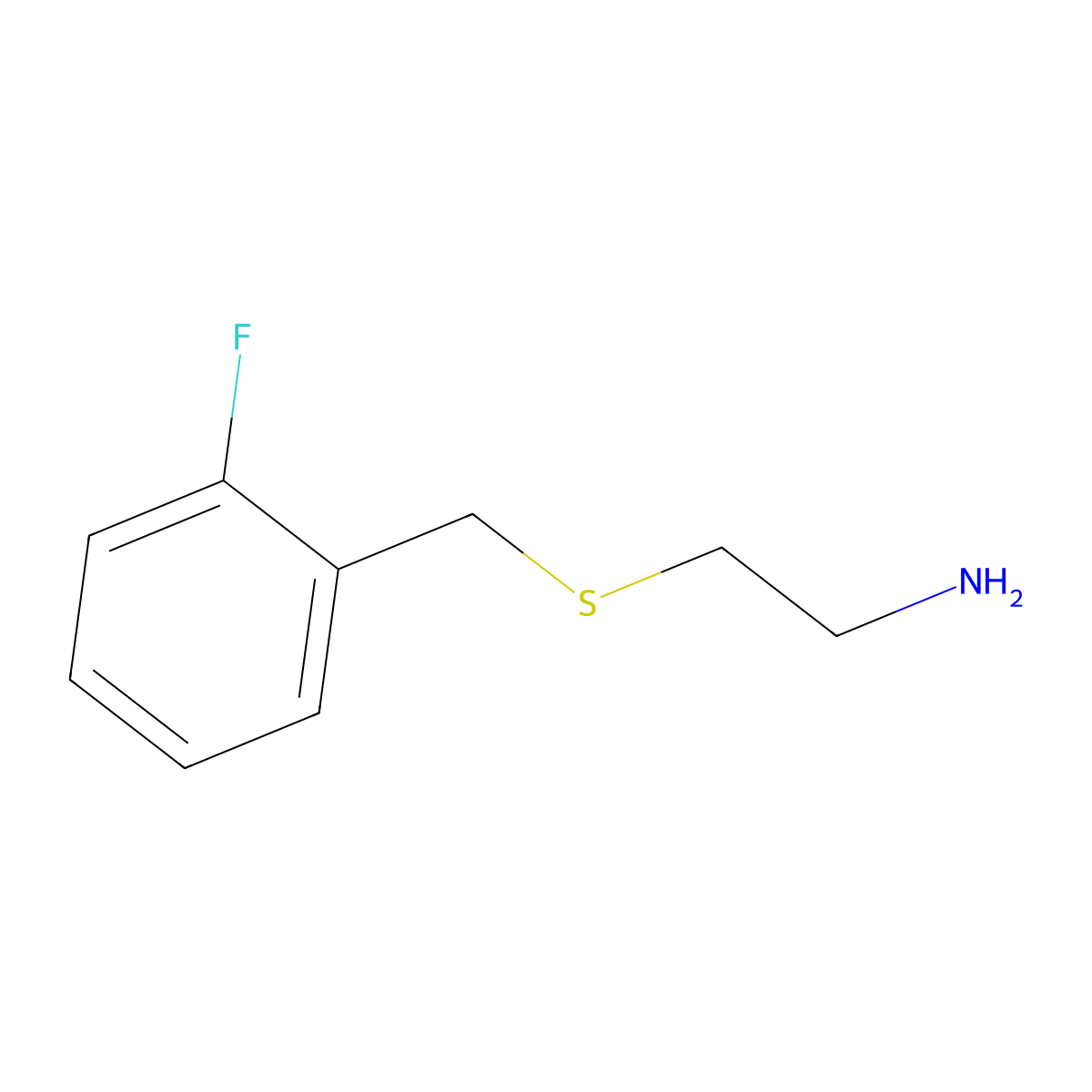 2-{[(2-Fluorophenyl)methyl]sulfanyl}ethan-1-amine molecular structure, CAS 753394-01-3